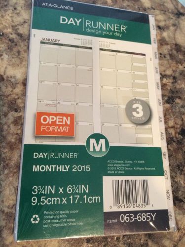 Day Runner 063-685Y 2015 Calendar Monthly Planner Refill 3-3/4 x 6-3/4