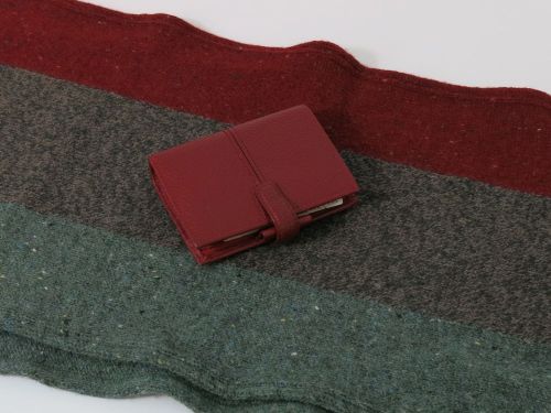 Filofax Mini Finchley Deep Red Leather Organizer Planner -Unused