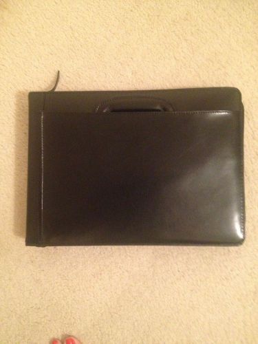7 ring business checkbook binder 3-on-a-page zippered black vinyl nib for sale