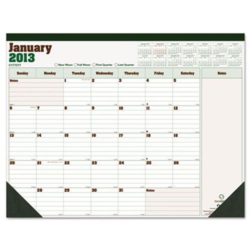 Blueline DuraGlobe Monthly Desk Pad Calendar 22&#034;x17&#034; 2013. Sold as Each