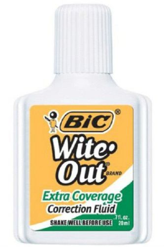 BIC Wite Out Extra Coverage Correction Fluid-0.7 Oz. (3 PACK)