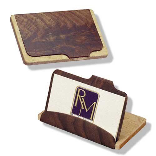 Heartwood Creations Handcrafted Wood Business Card Holder Stand