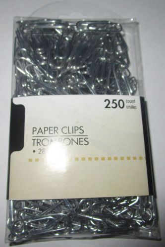 Paper clips silver 250 ct home office desk materials 28mm size metal clips