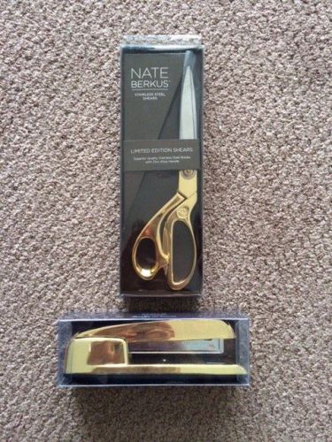 Nate Berkus gold 747 stapler and scissors NIB