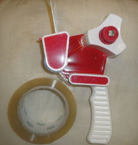 Tape dispenser gun with 1 roll clear packaging tape 2&#034; x 110 yards/330 ft each for sale