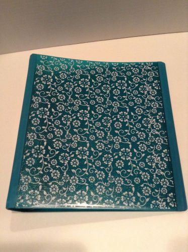 Staples 1 1/2 Inch D Ring TURQUOISE  Floral Better Binder