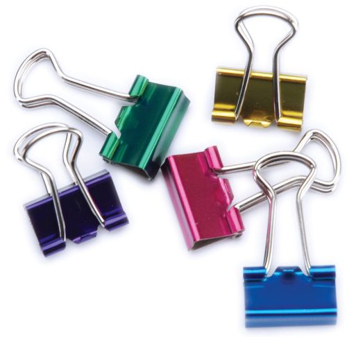 Mini Binder Clips 1/2 Inch 12/Pkg-Assorted Colors 085288297106