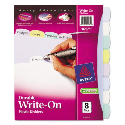Multicolor Write-On Big Tab Dividers, 8-Tab, 11 x 8 1/2, 1/Set