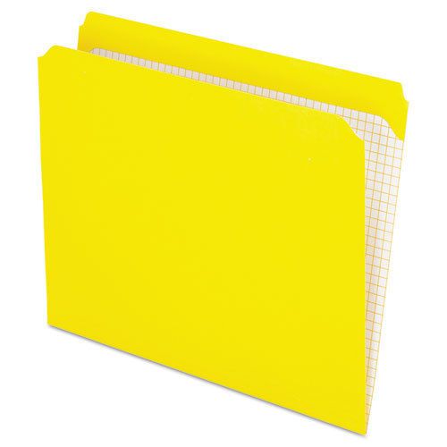 Reinforced Top Tab File Folders, Straight Cut, Letter, Yellow, 100/Box