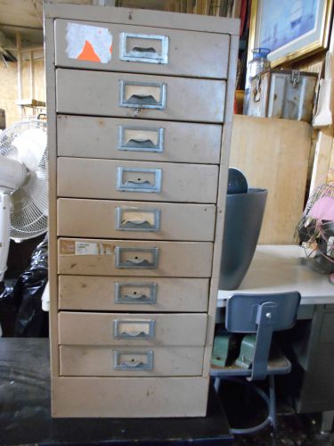 vintage herald square 9 - drawer metal cabinet
