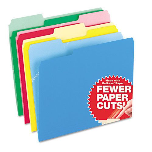 Cutless file folders, 1/3 cut top tab, letter, assorted, 100/box for sale