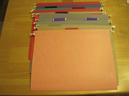 25 Hanging File Folders Variety of Colors 9&#034; x 11.5&#034;