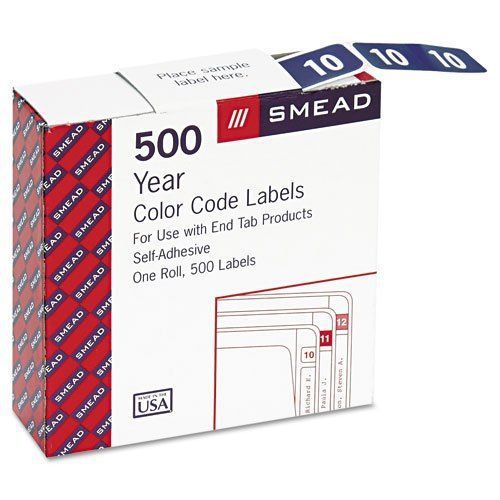 Smead etyj color coded year label - 1.50&#034; width x 0.75&#034; length - 500 (smd68310) for sale