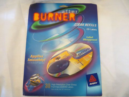 Opened!  Never Used!  Avery Brand After Burner Clear CD Labels (Refills) - 40