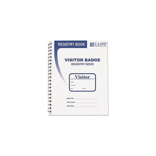 C-Line Products 97030 Visitor Badges With Registry Log, 2 X 3 1/2, White, 150/bx