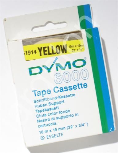 Dymo 6000 Tape Cassette 3/4&#034; Yellow 61914 (no package) NEW