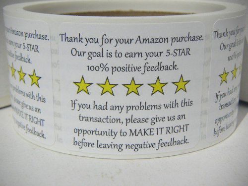 50 Thank You for your Amazon Purchase &amp; Feedback label