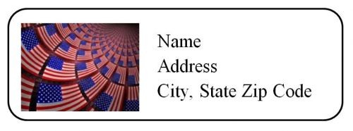 30 Personalized Return Address Labels US Flag Independence Day (us5)