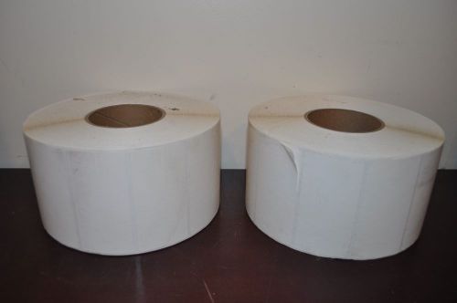2 White Label Rolls 4.0&#034; x 2.0&#034;  Direct Thermal Label