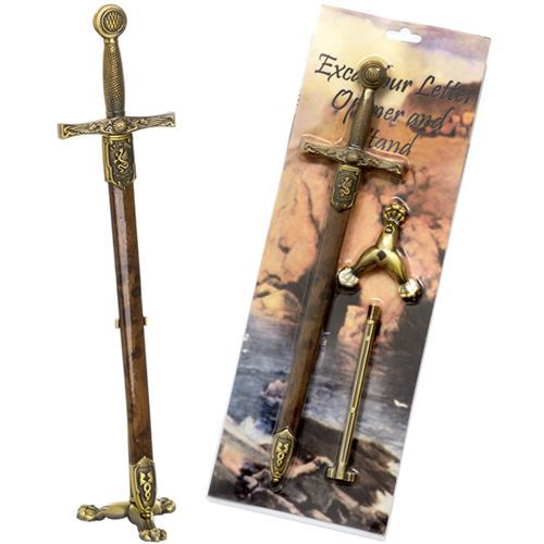 Excalibur With Sheath And Stand Letter Opener Replica Militaria Stationary Study