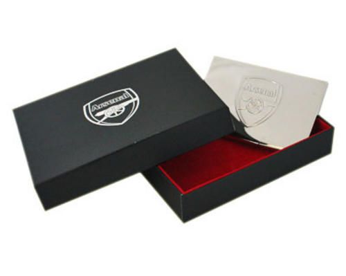 Arsenal silver business card holder &amp; box for sale