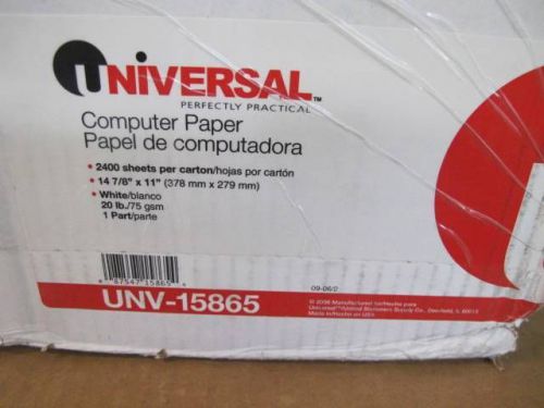 UNIVERSAL UNV-15865  WHITE COMPUTER PAPER  2400 SHEETS 20# 1 PART 14-7/8&#034;X11&#034;