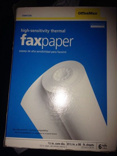 4 ROLLS 98&#039; Office Max high sensitivity Thermal Fax Facsimile Paper OM97258