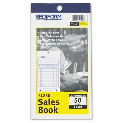 Rediform sales book form - 50 sheet[s] - stapled - 3 part - carbonless - (5l250) for sale