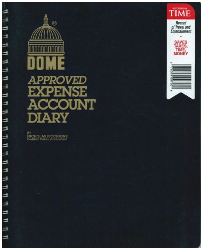 Dome expense account diary book - 760 - 8&#034; x 10&#034; - black cover for sale
