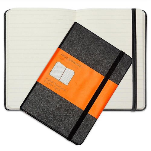 Moleskine Hard Cover Notebook in Black, Lined 9x14 cm