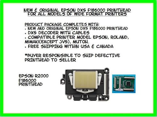 NEW &amp; ORIGINAL EPSON DX5 F186000 PRINTHEAD FOR ALL WIDE FORMAT PRINTERS