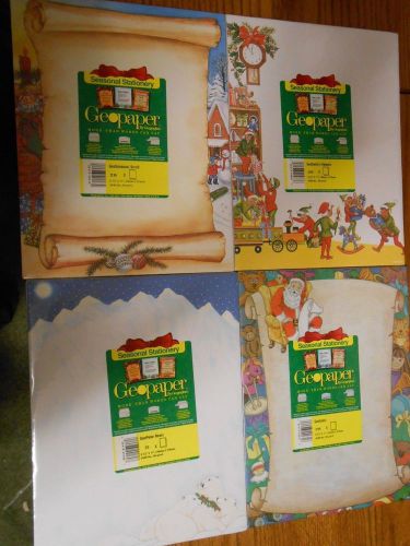 Lot of 4 Packs Geopaper Seasonal Stationery Christmas Holidays 25 each