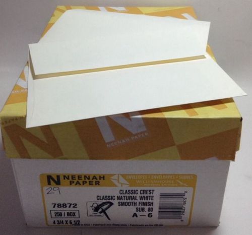 Neenah Classic Crest Natural White Smooth Finish Sub 80 A-6 Envelopes 132/250