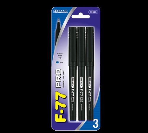 Bazic f-77 pro blue fiber tip fineliner pen (3/pack), case of 12 for sale