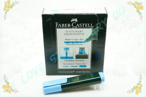 FABER CASTELL TEXTLINER 1548 SUPER-FLUORESCENT HIGHLIGHTER PEN (BLUE) 10 PIECE