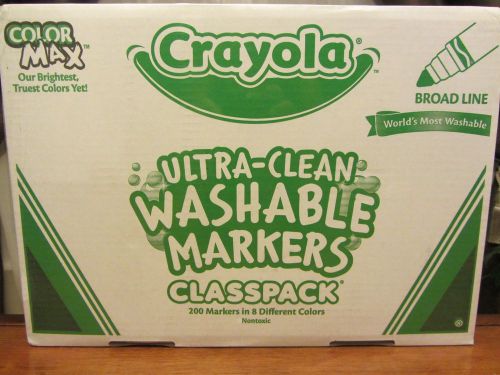 Crayola 588200 Washable Classpack Markers, Broad Point, Assorted, 200 / Box
