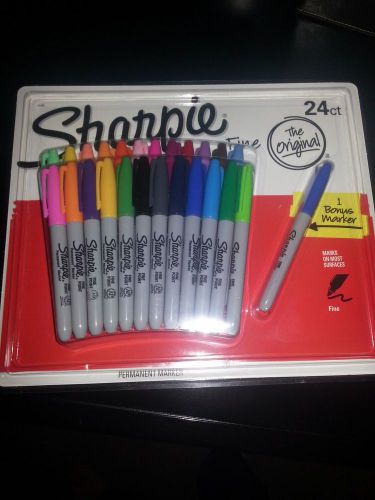 SHARPIE FINE POINT PERMANENT MARKERS 24 PACK ASSORTED COLORS NEW