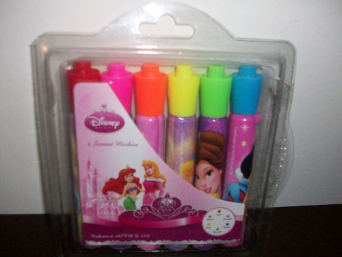 Disney Princess 6 Piece Scented Markers Set, Ages 3+ - NIP