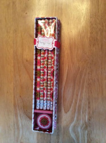 Vera Bradley pencil box set 10 number two pencils with pencil sharpener new