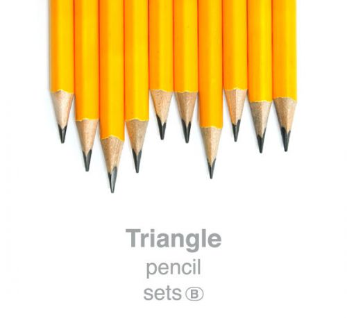 Triangle Wood Pencil Sets (B) Office School Kids For Writing Drawing Sketching