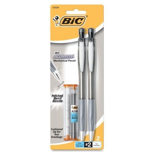 Bic atlantis mechanical pencil - 0.5 mm - graphite lead - black - 2 / pack for sale