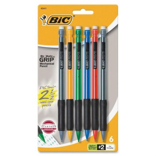 Bic matic clip/grip mechanical pencil - #2 pencil grade - 0.7 mm lead (mpgp61) for sale