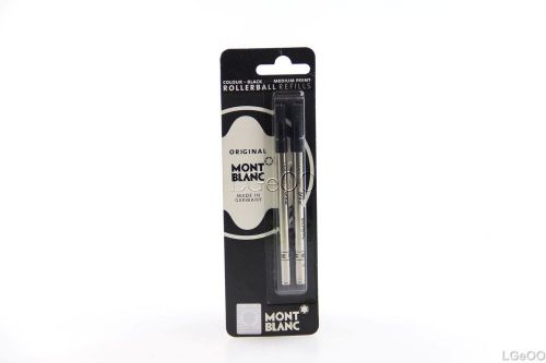 Mont blanc 15158 rollerball pen refill medium point 2 pk black ink for sale
