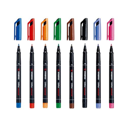 Stabilo OHPen Universal 8pk Permanent Fine Tip Ink Pen Assorted Color Set