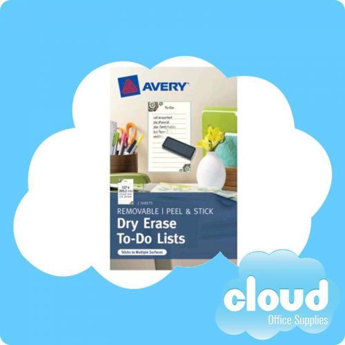 Avery Blue Peel &amp; Stick Dry Erase To-Do List Pre-printed 2/Pack - 13103