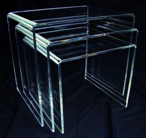 PERSPEX NEST OF TABLES IN QUALITY 8MM THICK ACRYLIC - CLEAR - SPECIAL OFFER
