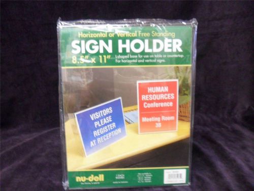 NEW: 6 pack - 8 1/2&#034; x 11&#034; Vertical Slanted L-Shape Acrylic Sign Holder