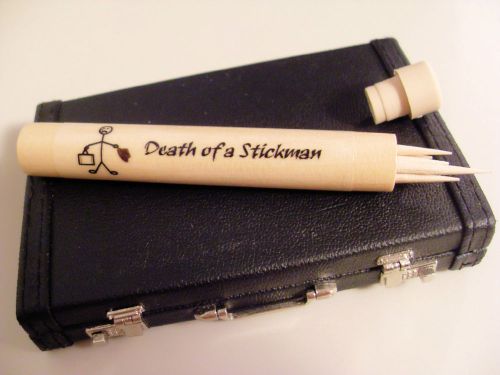 &#034;Death of a Stickman&#034; (Salesman) Travel Toothpick Holder!  BUSINESS, BRIEFCASE