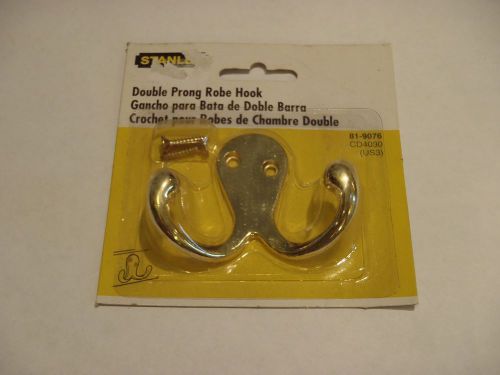 Stanley Hardware 81-9076 CD4030 Double Prong Coat &amp; Hat Hooks Brass Plated ~ NEW