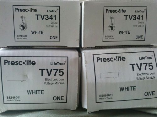 Prescolite LiteTrac 2 Tv341 gimbals and 2 TV75 low voltage modules